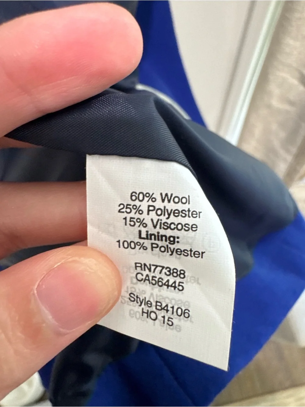 J.Crew City Coat Wool Blend Cobalt Blue Stand Collar Coat Size 2